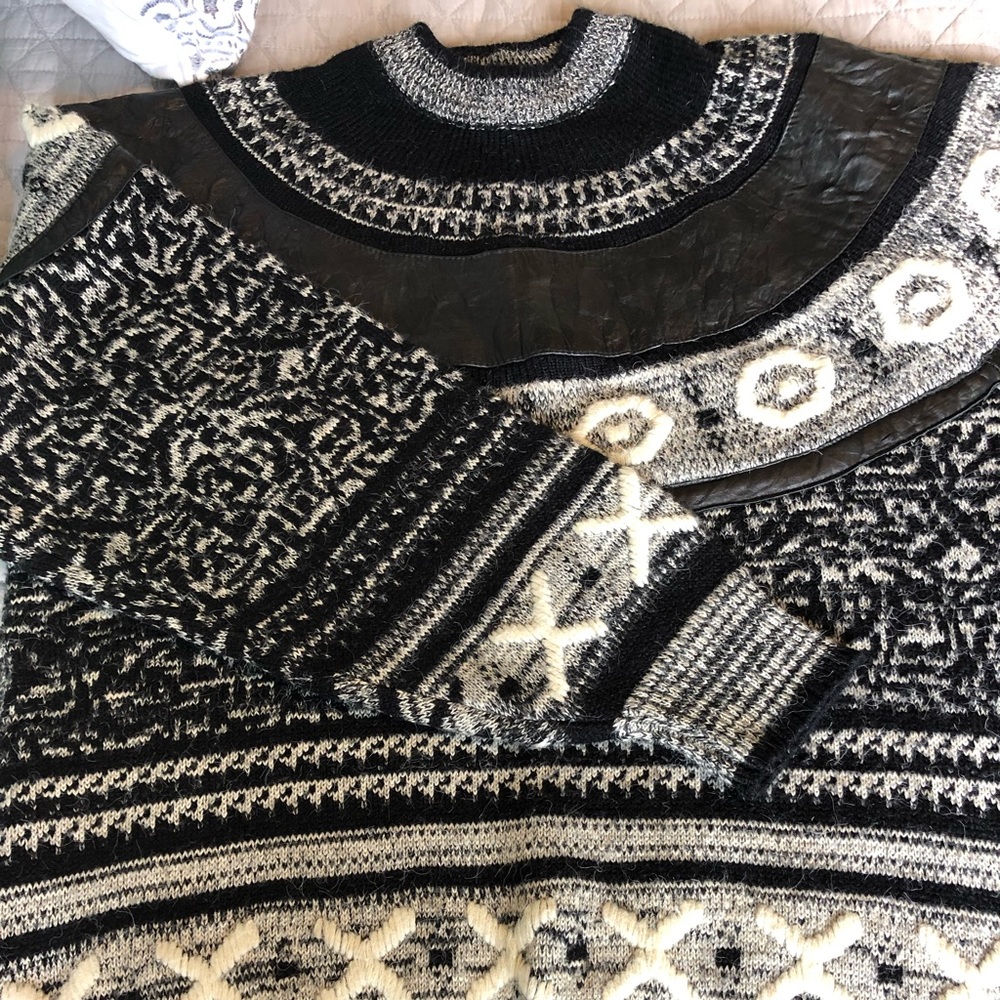 Leather Detail Sweater